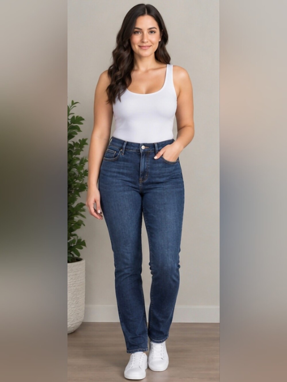 Classic Dark Wash Skinny Jeans - Size 14/15